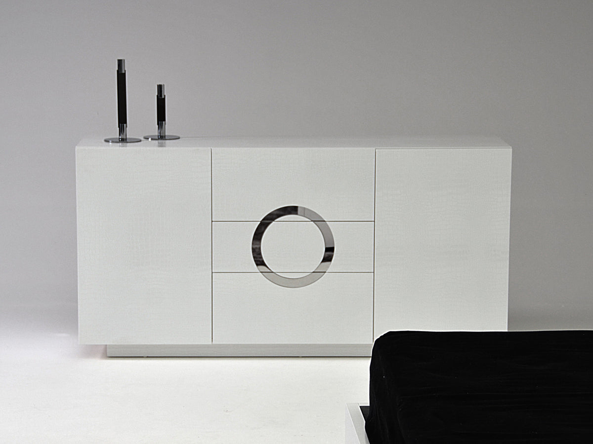 Ovidius - Modern White Crocodile Lacquer Bed by VIG Furniture - View 2