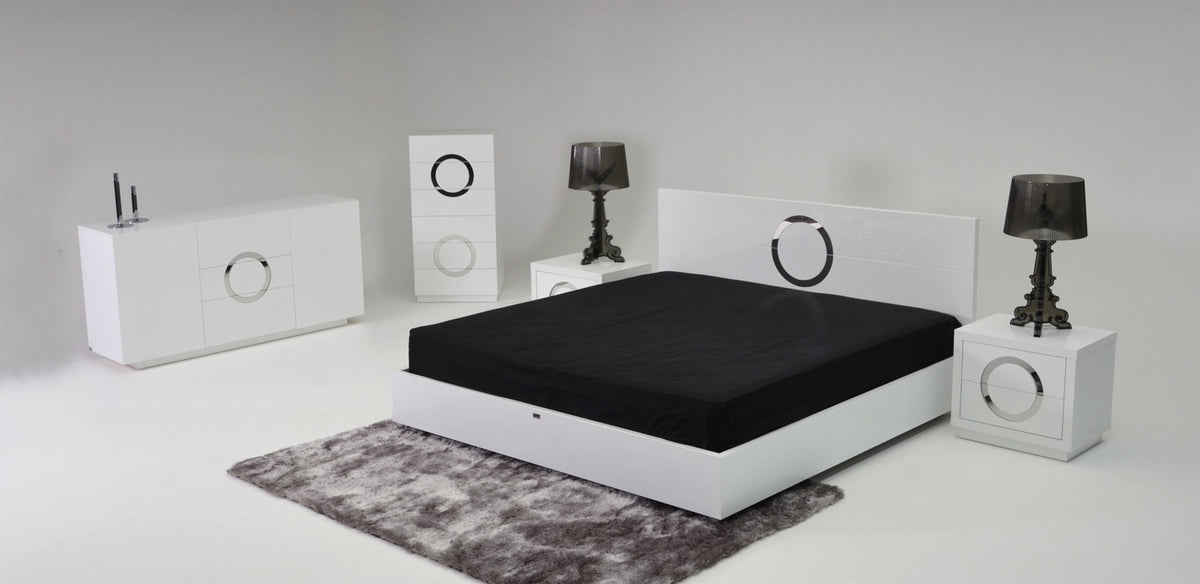 Ovidius - Modern White Crocodile Lacquer Bed by VIG Furniture - View 5