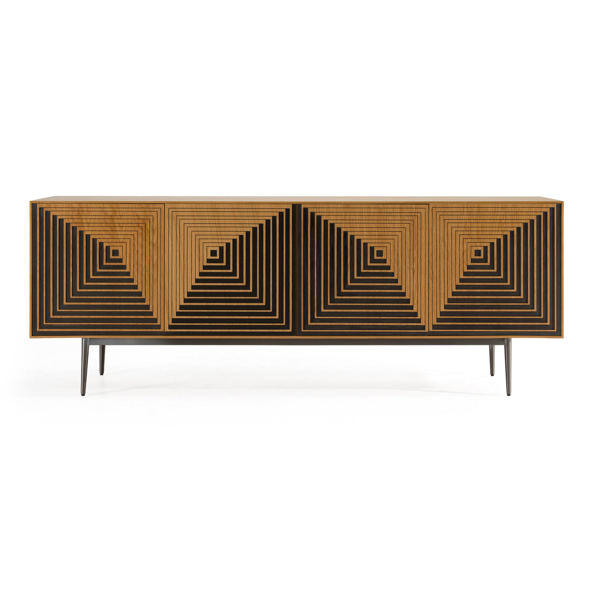 Azteca - Modern White Oak + Black Geometric Pattern Buffet by VIG Furniture - View 1