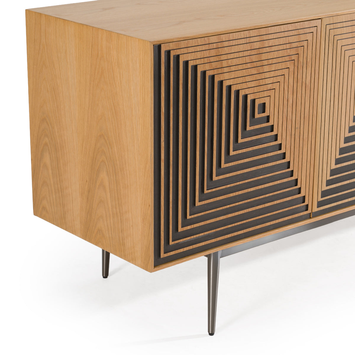 Azteca - Modern White Oak + Black Geometric Pattern Buffet by VIG Furniture - View 7