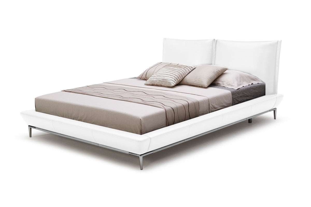 Queen Loft Modern White Eco-Leather Bed by VIG Furniture - View 1
