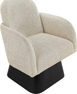 Marlowe - Linen Textured Fabric Upholstered Swivel Accent Chair - Stained Black
