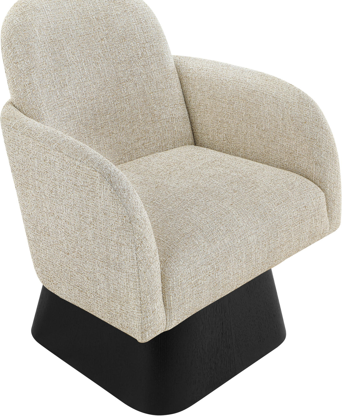Marlowe - Linen Textured Fabric Upholstered Swivel Accent Chair - Stained Black