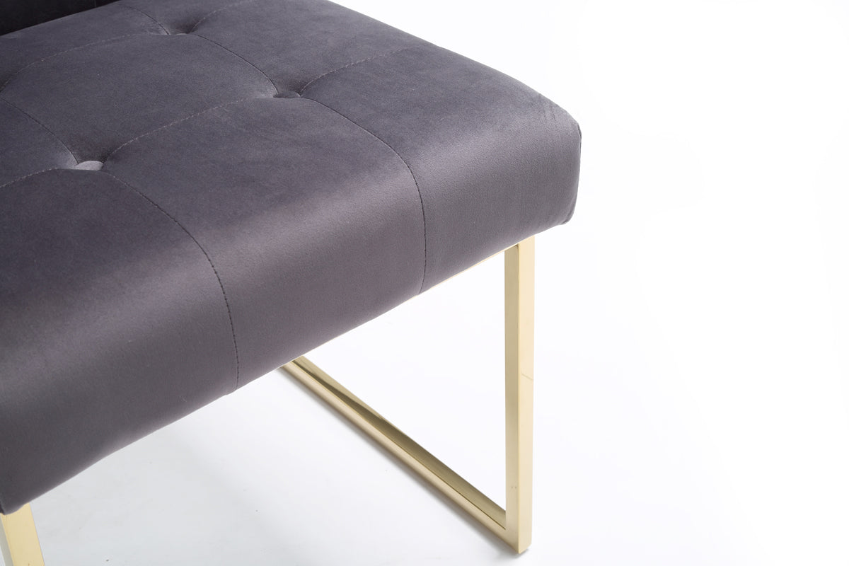 Legend Modern Grey Fabric & Gold Dining Chair (Set of 2) by VIG Furniture - View 3