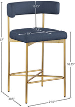 Rivage - Durable Stool With Gold Frame (Set of 2)