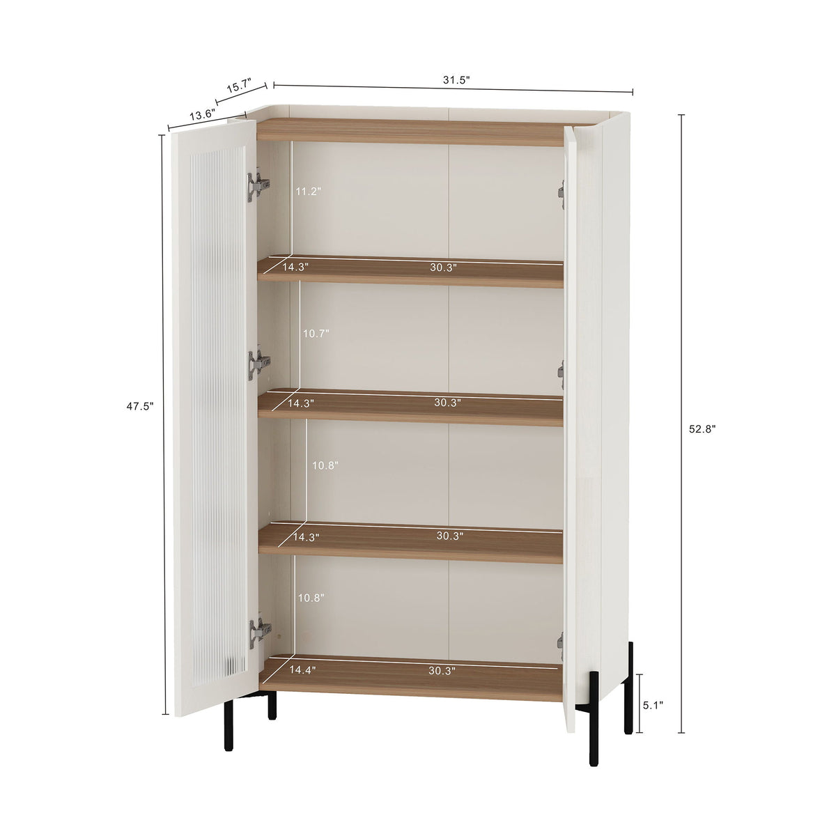 Abbey - Bookcase Cabinet - Maple And Off White