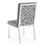 Reba Modern Grey Velvet & Stainless Steel Dining Chair (Set of 2) by VIG Furniture - View 7