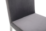 Reba Modern Grey Velvet & Stainless Steel Dining Chair (Set of 2) by VIG Furniture - View 3
