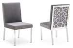 Reba Modern Grey Velvet & Stainless Steel Dining Chair (Set of 2) by VIG Furniture - View 5