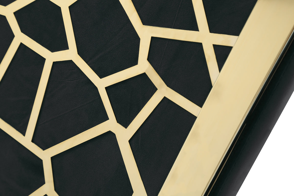 Reba Modern Black Velvet & Gold Dining Chair (Set of 2) by VIG Furniture - View 2