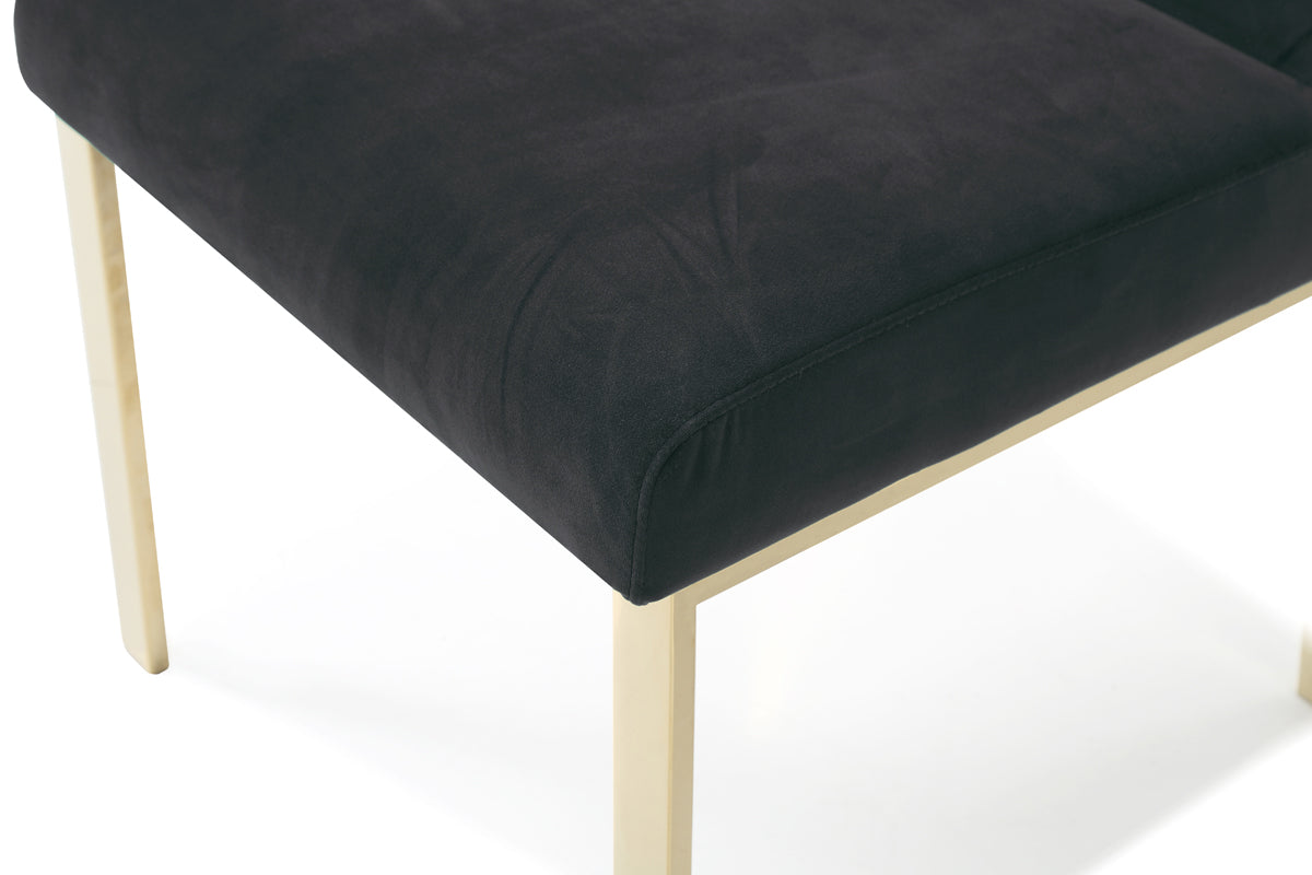 Reba Modern Black Velvet & Gold Dining Chair (Set of 2) by VIG Furniture - View 4