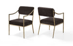 Bastille - Upholstered Dining Arm Chair (Set of 2) - Brass Frame