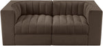 Rummi - Velvet Performance Fabric Upholstered 2 Piece Modular Loveseat