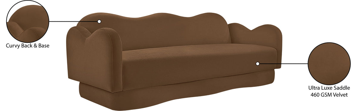 Bloom - Velvet Sofa - Saddle
