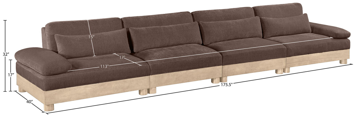 Turin - Chenille Fabric Upholstered Modular Sectional - Brown