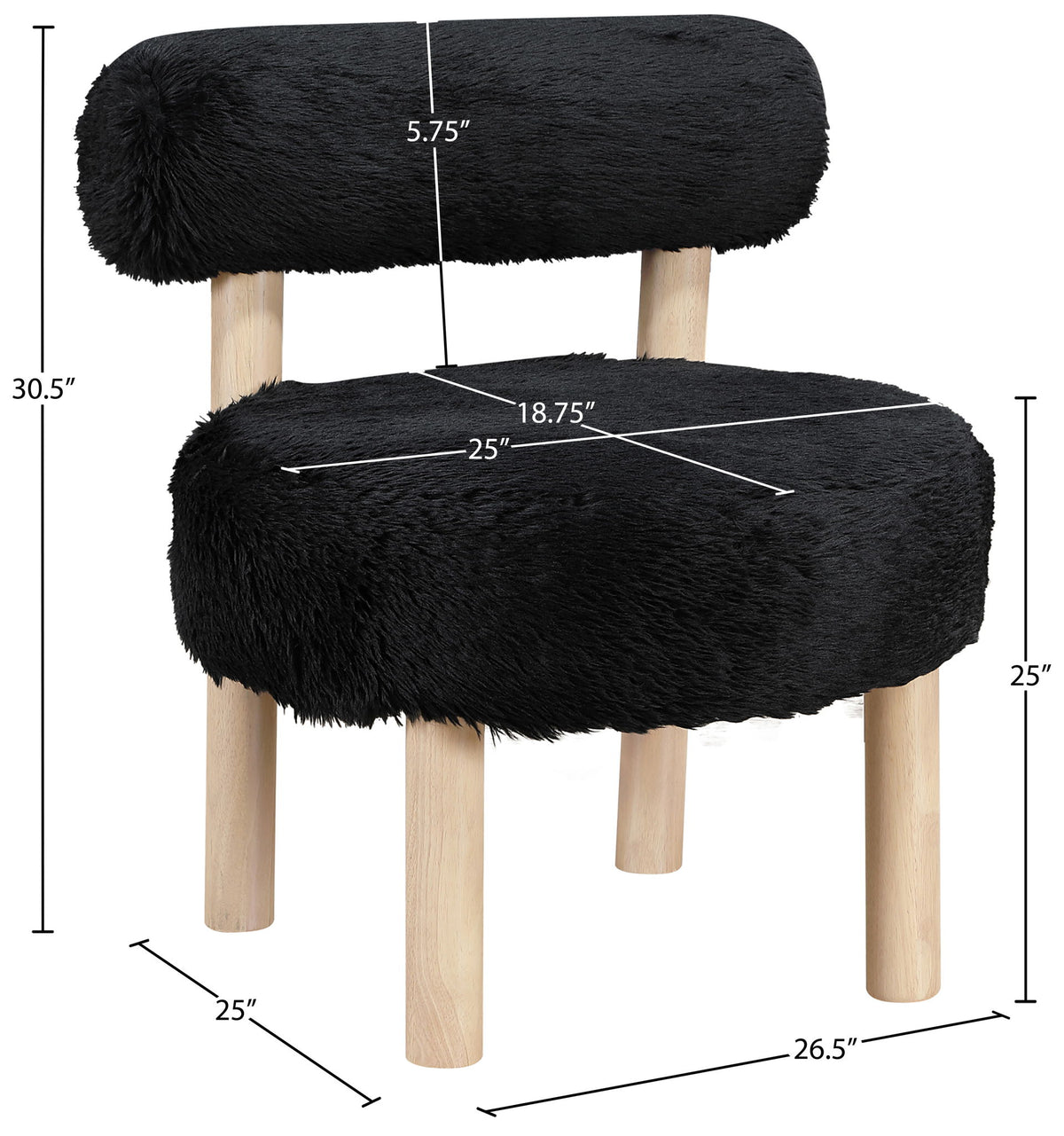 Ambre - Shearling Fabric Accent Chair