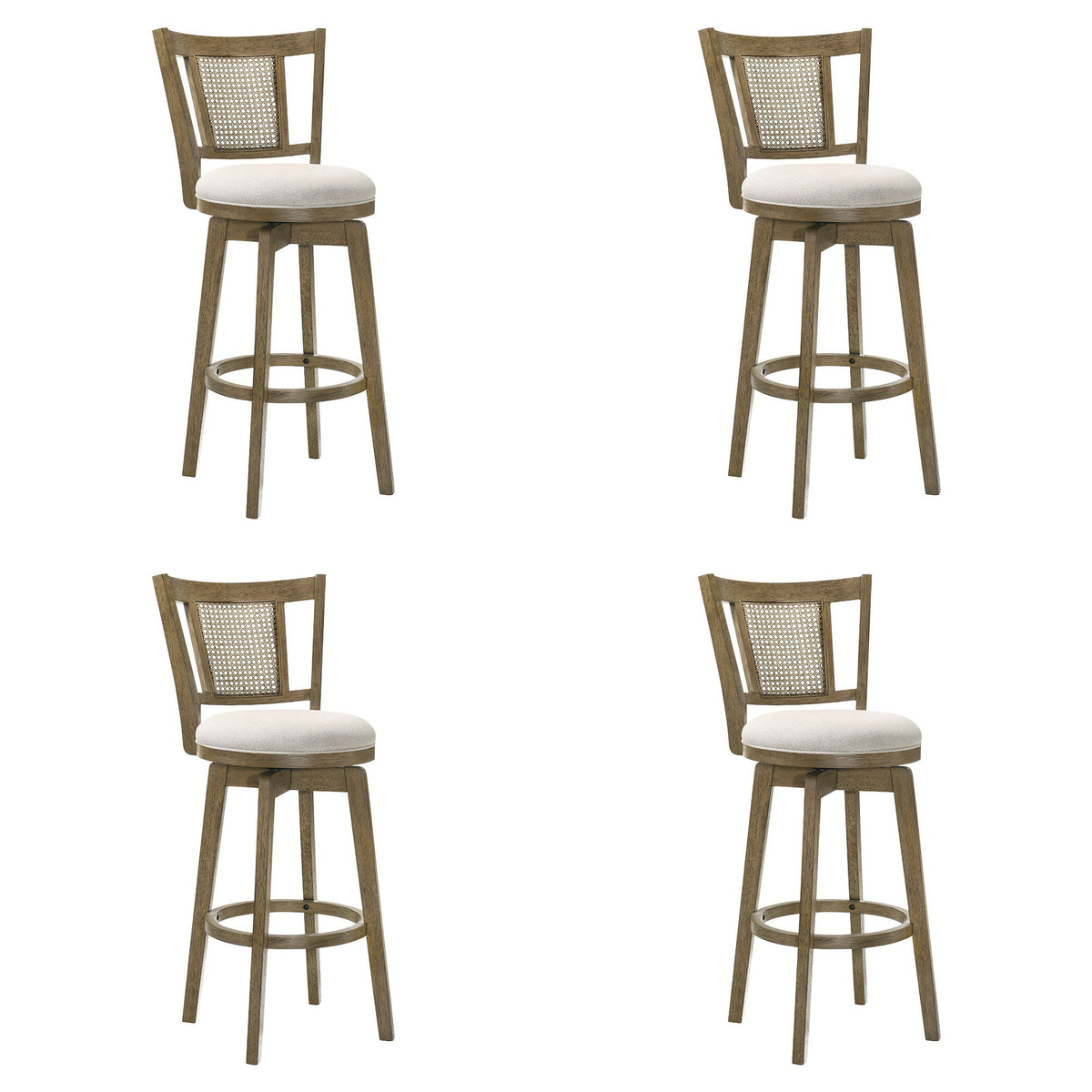 Isla - 30" Putty Brown Bar Height Rubberwood Swivel Barstool