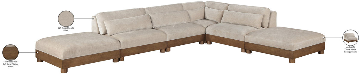 Turin - Chenille Fabric Upholstered Modular Sectional - Taupe