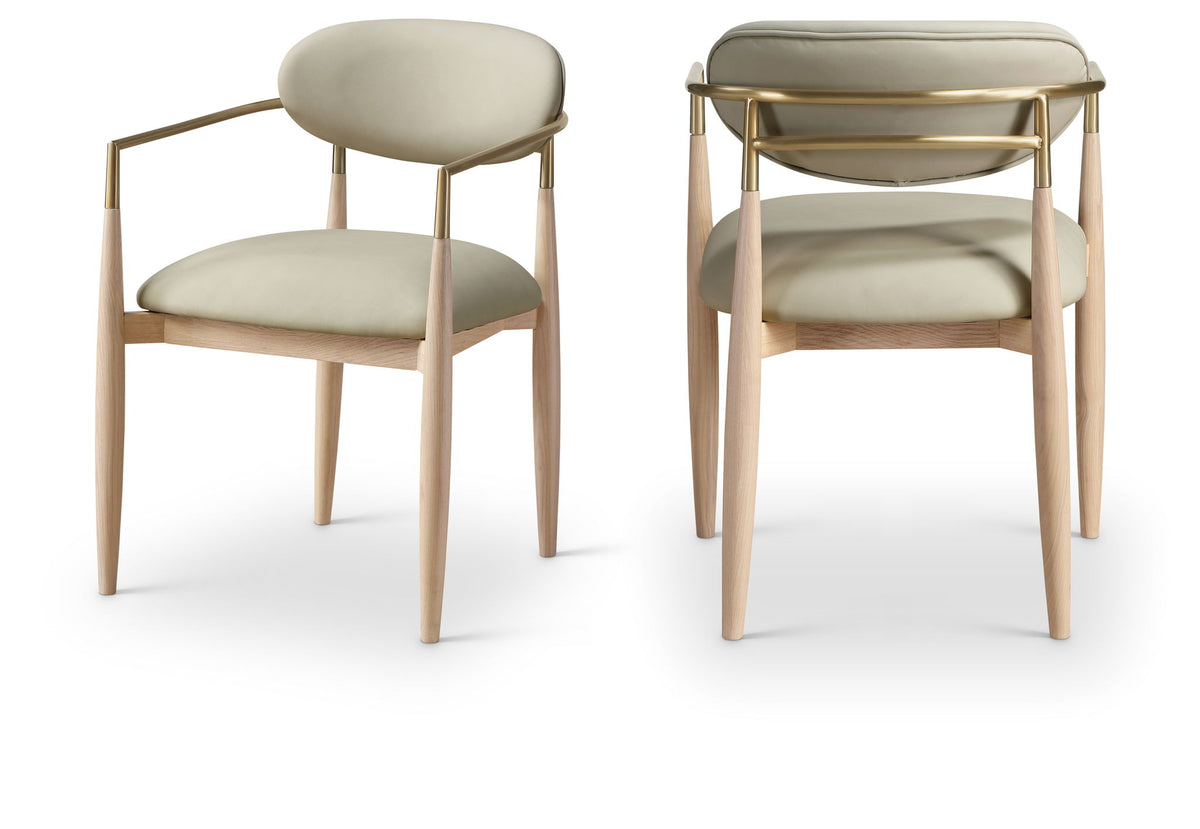 Riccio - Dining Arm Chair (Set of 2) - Natural And Gold Frame