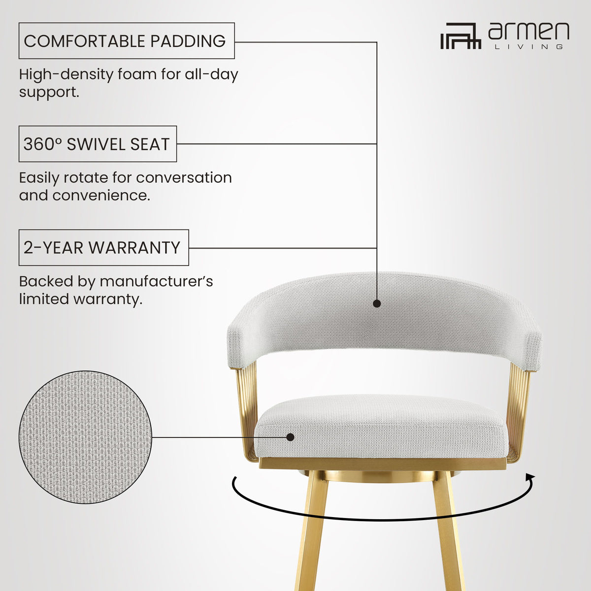 Chelsea - Swivel Fabric Stool