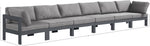 Nizuc - Outdoor Patio 6 Seat Modular Sofa With Gray Frame