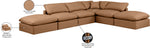 Indulge - Faux Leather 6 Piece Modular Armless Sectional