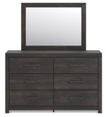 Hollivern - 4 Pc. - Twin Panel Storage Bed, Dresser, Mirror And Chest - Dark Gray
