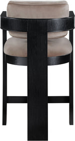 Sacha - Velvet Stool With Black Base
