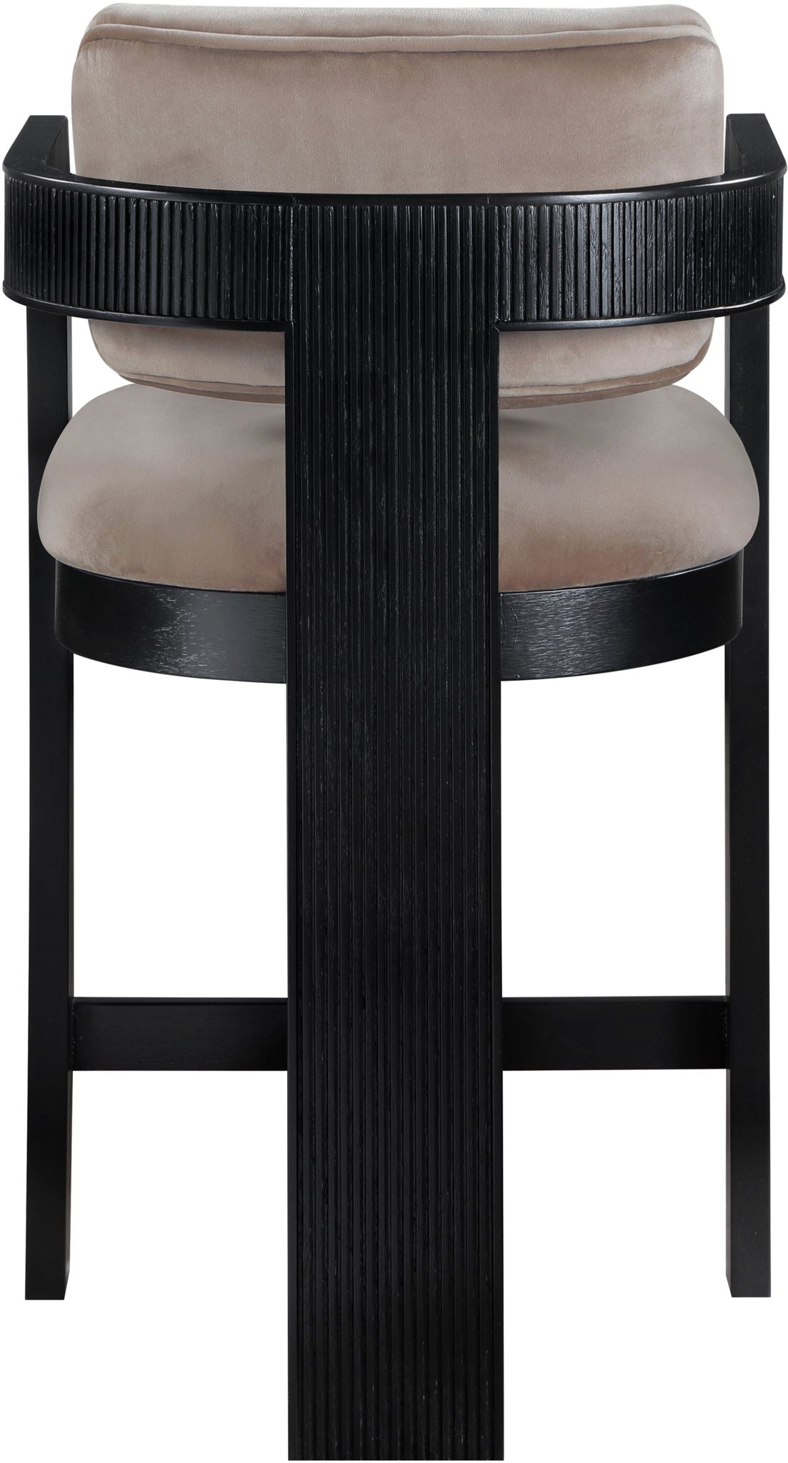 Sacha - Velvet Stool With Black Base