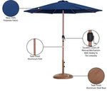 Fiji - Aluminum Patio Umbrella With Round Teak Base