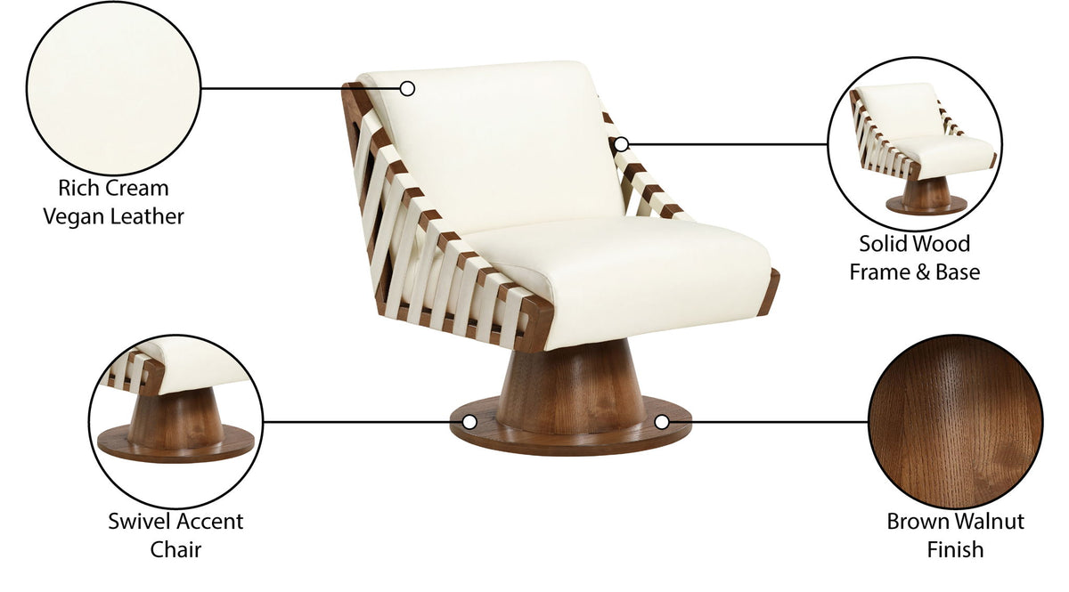 Millwin - Swivel Accent Chair With Brown Base