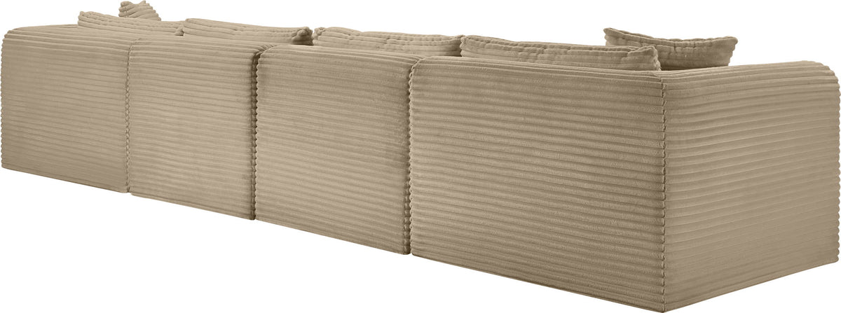 Shaggy - Fabric 5 Piece Modular Sectional With Ottoman