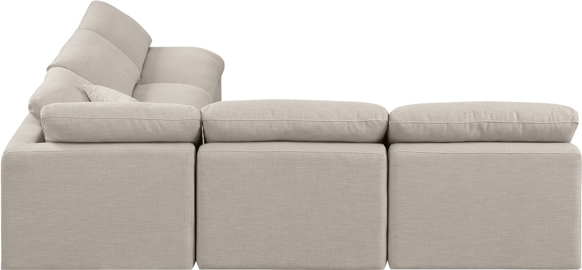 Indulge - Linen 5 Piece Modular Corner Armless Sectional