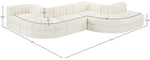 Rummi - Rounded Velvet Performance Fabric Upholstered 6 Piece Modular Sectional