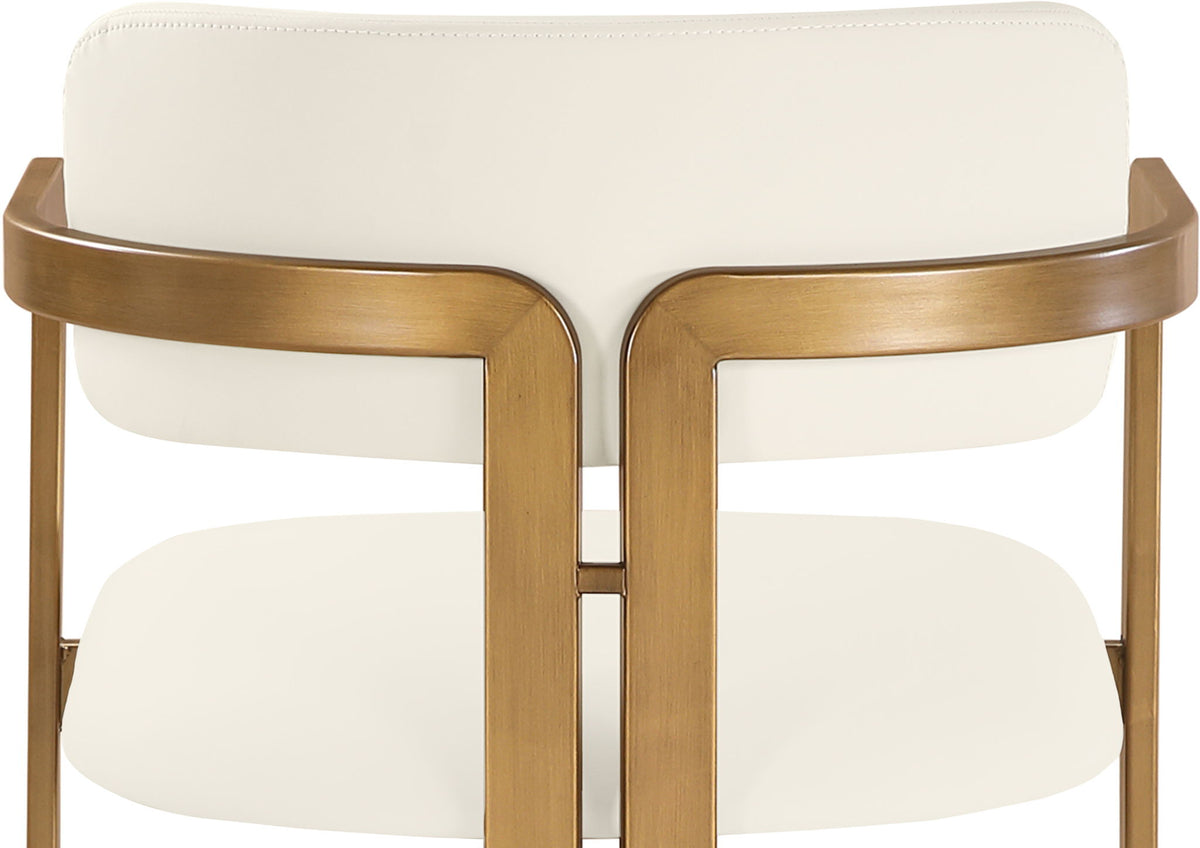 Aurum - Vegan Leather Upholstered Counter Stool With Brushed Brass Base