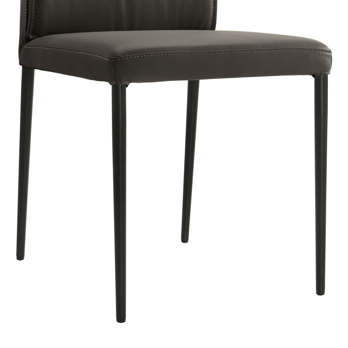 Meriam - Full Back Top Grain Leather Upholstered Metal Dining Chairs (Set of 2)