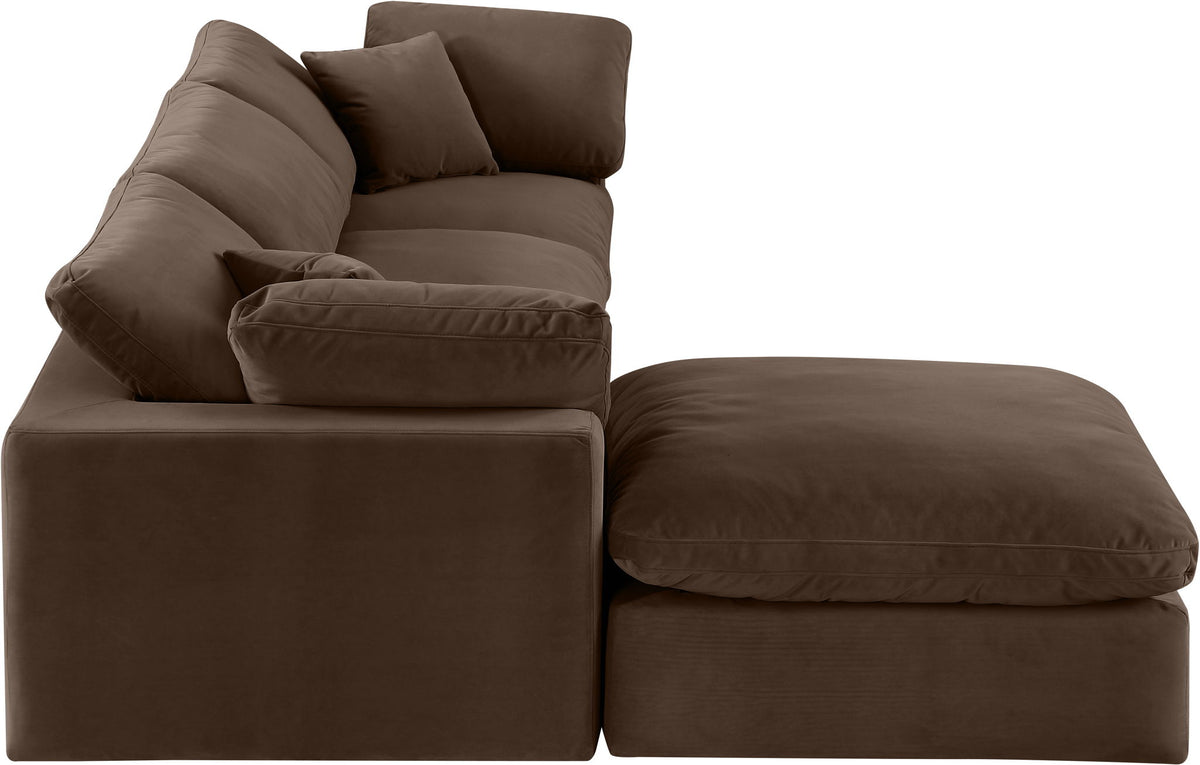Comfy - 4 Piece Velvet Modular Sectional With Chaise