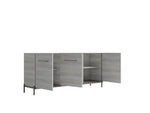 Mia - 3 Door Buffet - White / Gray / Silver