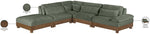 Turin - Chenille Fabric Upholstered Modular Sectional - Green