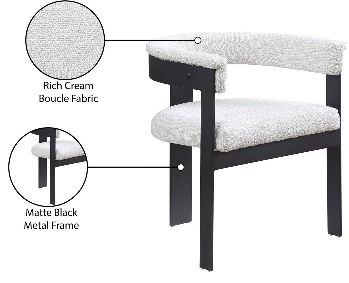 Romeo - Boucle Dining Chair With Black Base (Set of 2)
