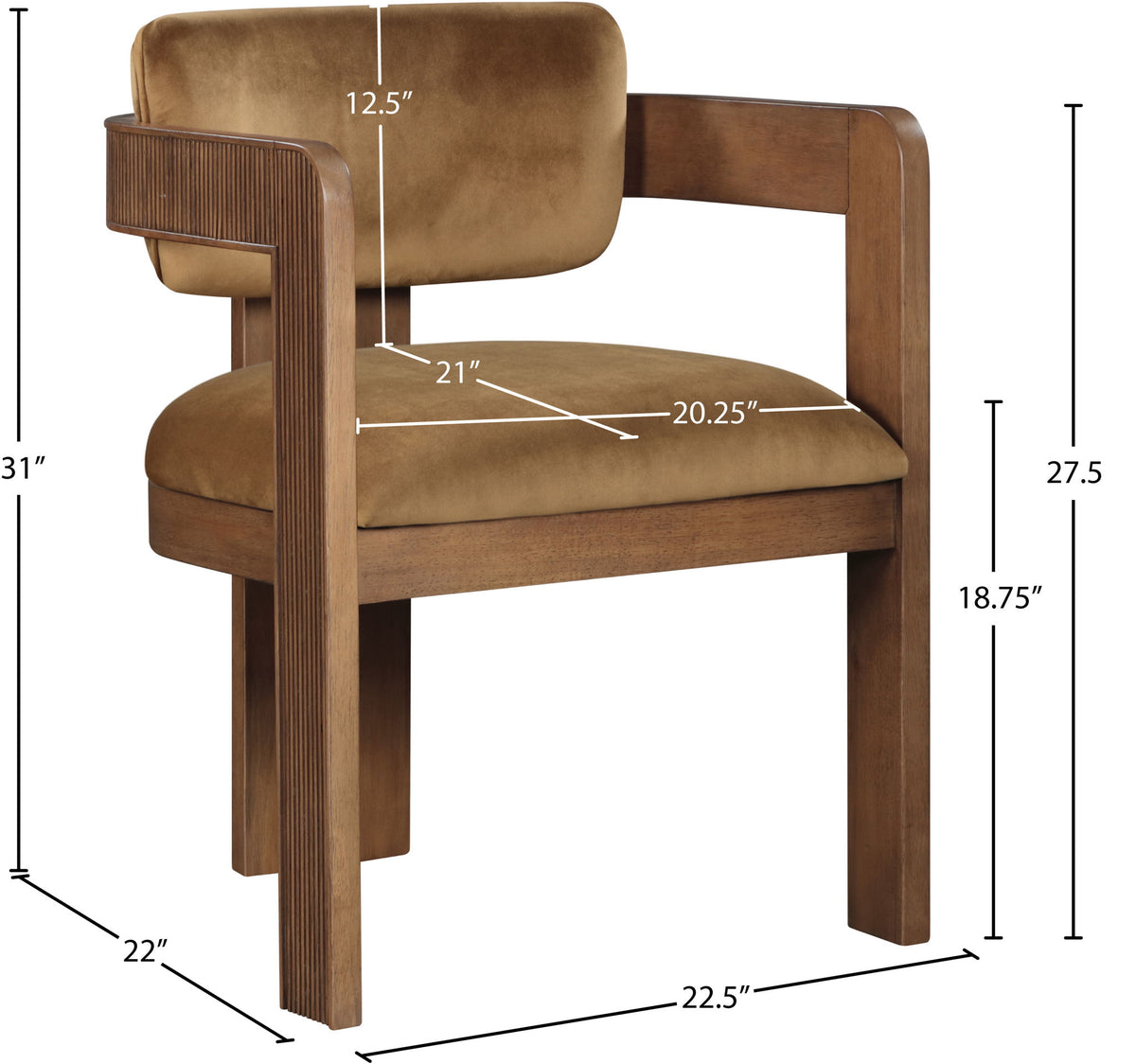 Sacha - Velvet Dining Chair With Brown Base (Set of 2)