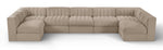 Rummi - Velvet Performance Fabric Upholstered 7 Piece Modular Sectional (With 2 Corner Chairs)