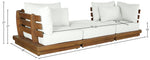 Mirella - 3 Piece Water Resistant Fabric Upholstered Outdoor Patio Modular Sofa