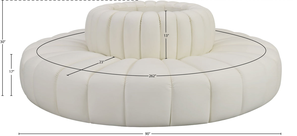 Arc - Faux Leather 8 Piece Round Modular Sofa