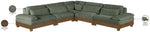 Turin - Chenille Fabric Upholstered Modular Sectional - Green