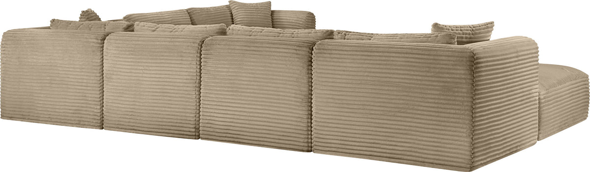 Shaggy - Fabric 7 Piece Modular U-Shaped Sectional With Ottoman