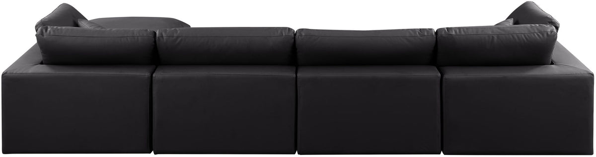 Comfy - 5 Piece Faux Leather Modular Sectional With Chaise