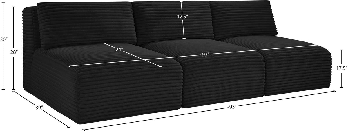 Shaggy - 3 Seat Modular Armless Sofa