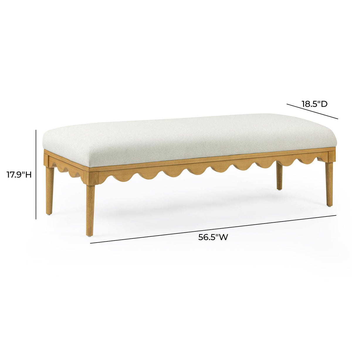 Oodle - Vegan Mohair Bench, Natural Ash Legs