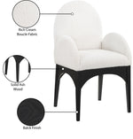 Waldorf - Boucle Dining Arm Chair With Black Legs